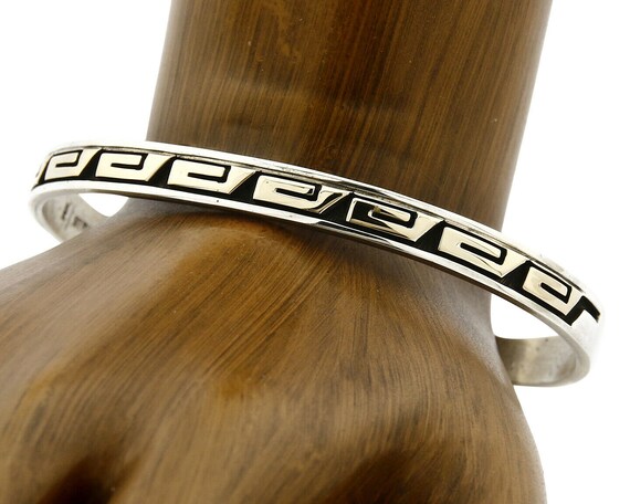 Rare Johnny Begay 14k Gold Vintage Native American Navajo Coral Sterling Silver Bracelet Rare Johnny Begay 14k Gold Vintage Native American Navajo Coral Sterling Silver Bracelet