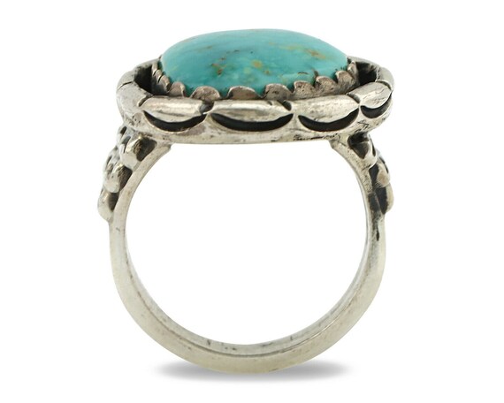 Navajo Ring .925 Silver Kingman Turquoise Signed … - image 3