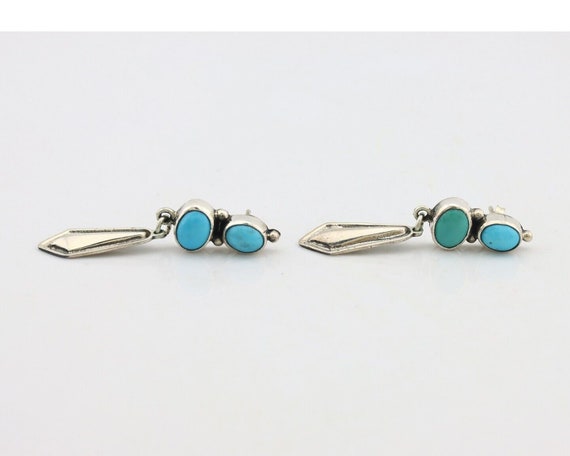 Navajo Earrings 925 Silver Natural Blue Turquoise… - image 5