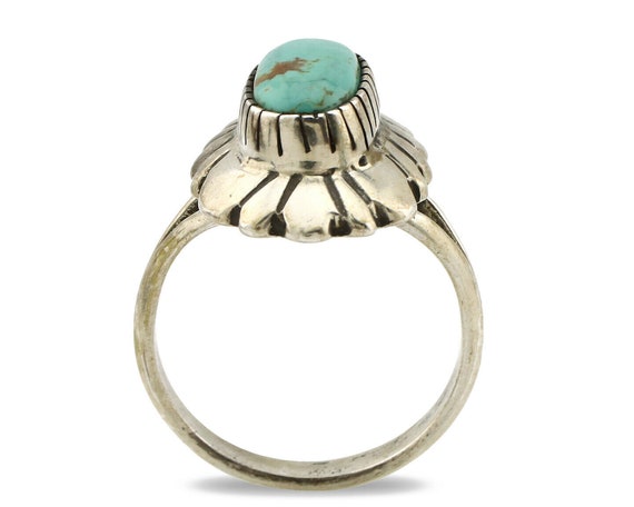 Navajo Ring .925 Silver Green Turquoise Artist Si… - image 3