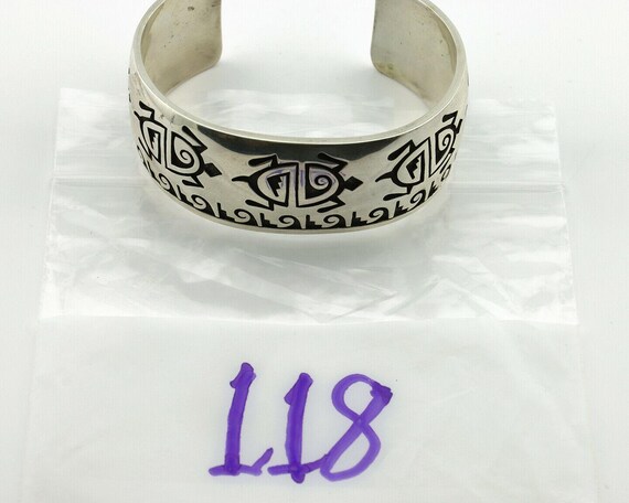 アクセサリー Mitchell Sockyma Hopi Hopi Turtle Bracelet .925 Silver Artist Signed Mitchell Sockyma C