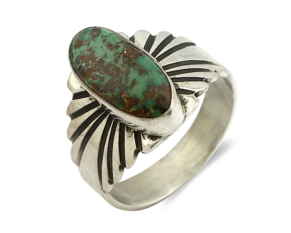 Navajo Ring .925 Silver Blue Green Arizona Turquo… - image 1