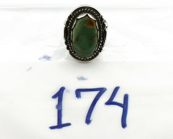 Navajo Ring .925 Silver Natural Green Turquoise S… - image 9