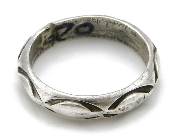 Women's Navajo Ring .925 SOLID Silver Hand Stampe… - image 6