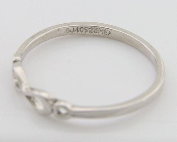 Infinity Heart Promise Ring 925 Solid Silver Size… - image 7