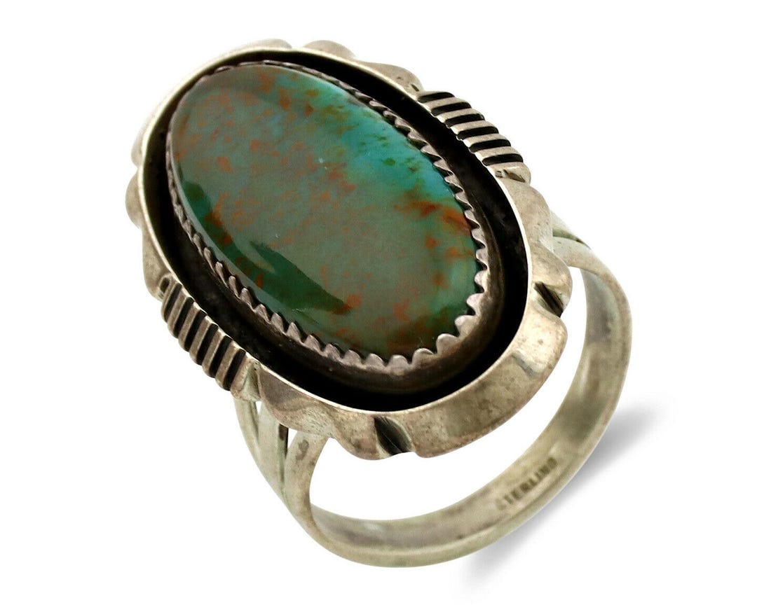 Navajo Ring .925 Silver Royston Turquoise Artist Signed M Begay C.1980 ...