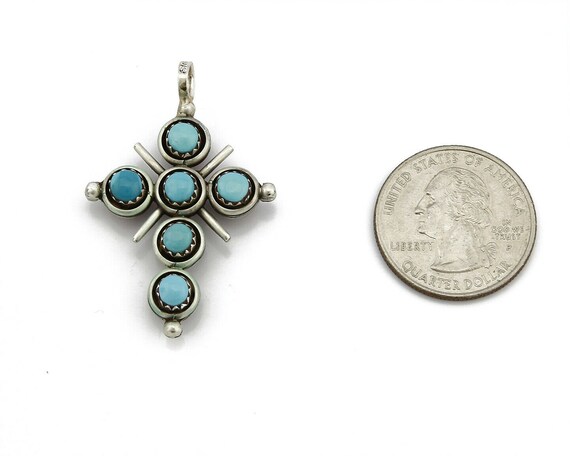 Zuni Natural Turquoise and Coral Reversible 925 S… - image 7