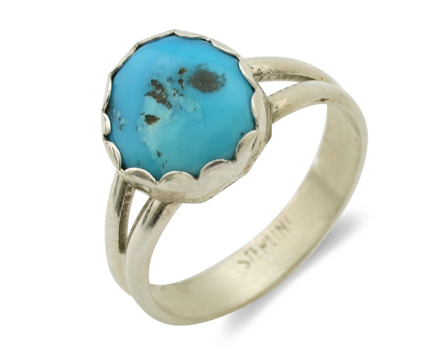 Anello in argento Sterling con turchese della Bella Addormentata, misura 6, 7, 8, 10, 11, unisex, da uomo, in argento 925, vintage, regalo di Natale e compleanno del sud-ovest - Italia