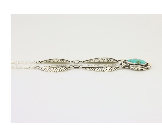 Navajo Necklace 925 Silver Green Turquoise Artist… - image 4