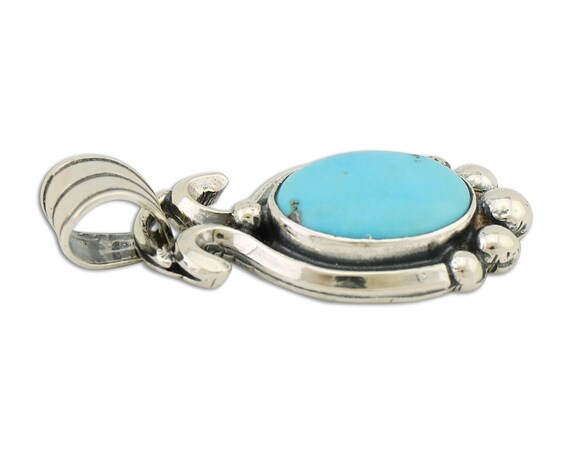 Navajo Pendant 925 Silver Natural Turquoise Artis… - image 3