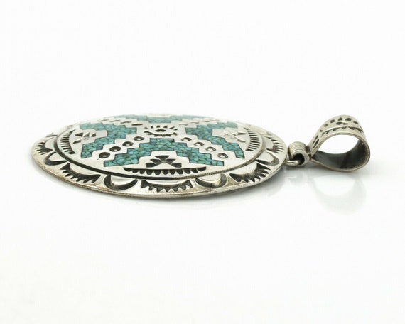 Navajo Necklace .925 Silver Kingman Turquoise Sta… - image 5