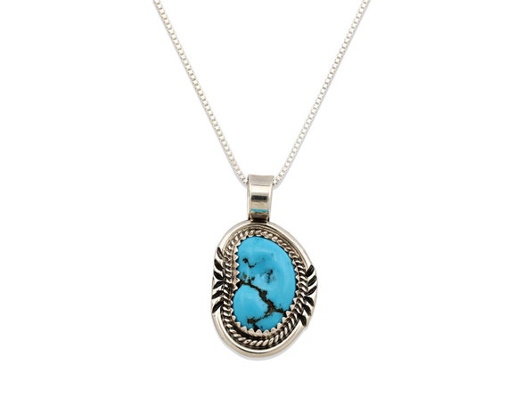 Navajo Necklace .925 Silver Sleeping Beauty Signed Anna