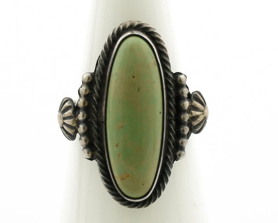 Navajo Ring 925 Silver Green Turquoise Artist Sig… - image 4