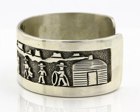 Navajo Bracelet .925 SOLID Silver Artist Signed B… - image 5