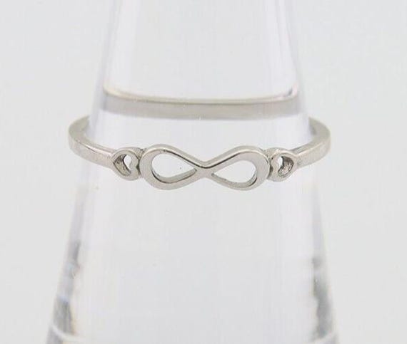 Infinity Heart Promise Ring 925 Solid Silver Size… - image 4