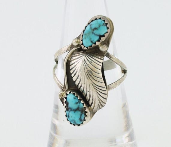 Navajo Handmade Ring 925 Silver Kingman Turquoise… - image 4