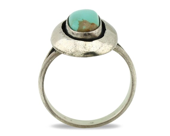 Navajo Ring .925 Silver Kingman Turquoise Artist … - image 3