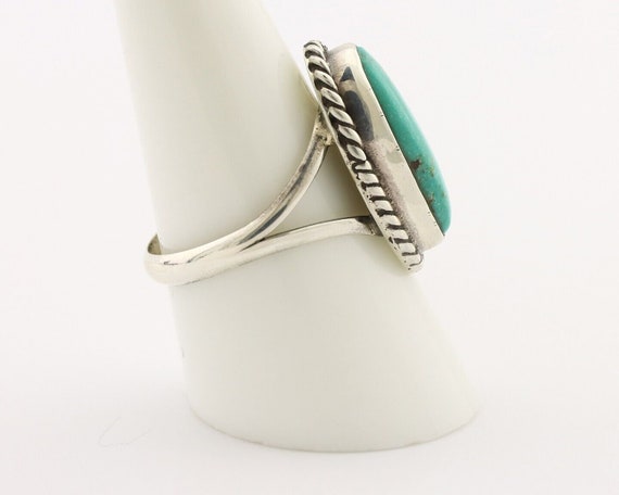 Navajo Ring 925 Silver Kingman Turquoise Artist S… - image 6