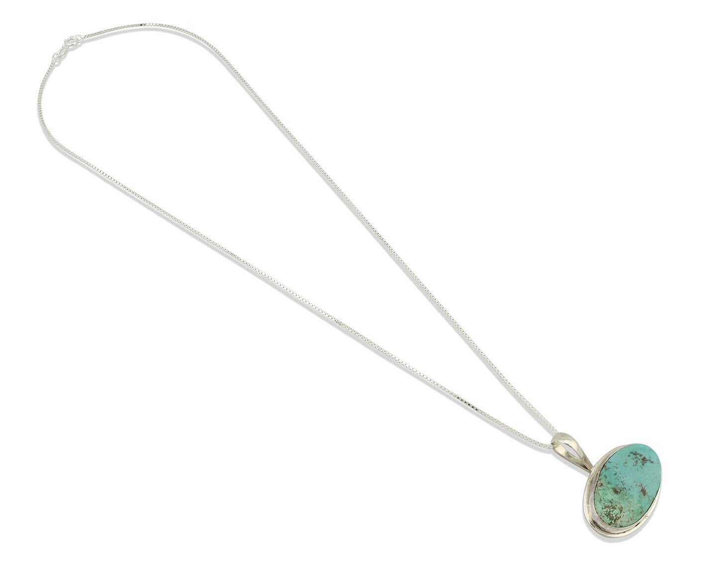 Navajo Pendant .925 Silver Fox Turquoise Artist Signed DZ C