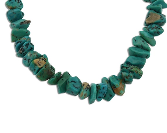 Buy Navajo Necklace 925 Silver Natural Large Negget Turquoise 