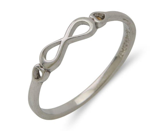Infinity Heart Promise Ring 925 Solid Silver Size… - image 1