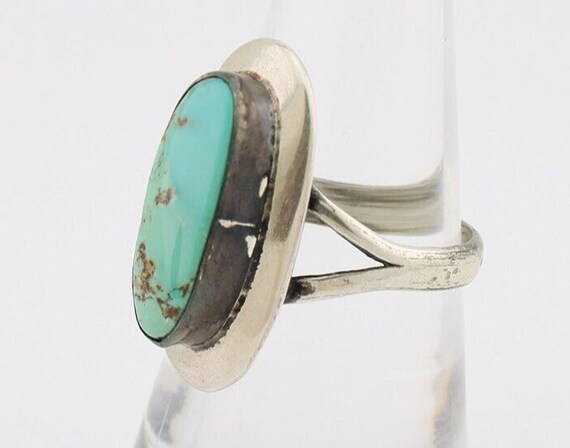 Navajo Ring 925 Silver Kingman Turquoise Artist S… - image 5