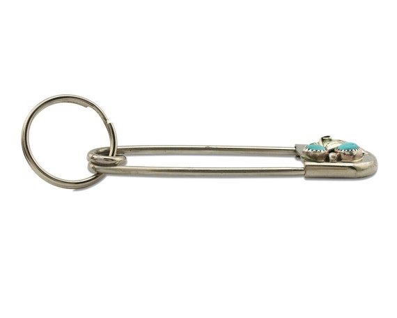 Navajo Handmade Key Chain .925 Silver Blue Turquo… - image 3