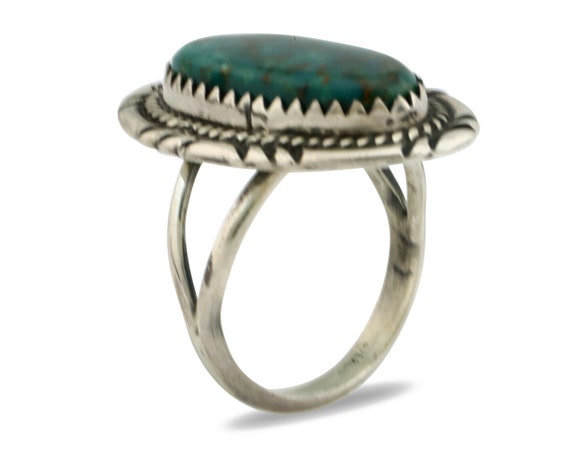 Navajo Ring .925 Silver Turquoise Mountain Signed… - image 2