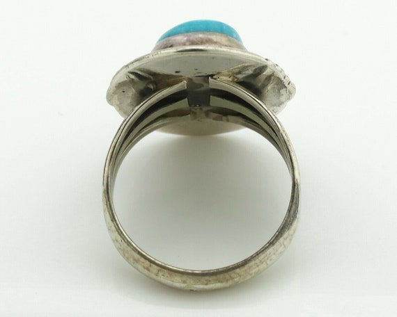 Navajo Ring .925 Silver Turquoise Signed M Begay … - image 6