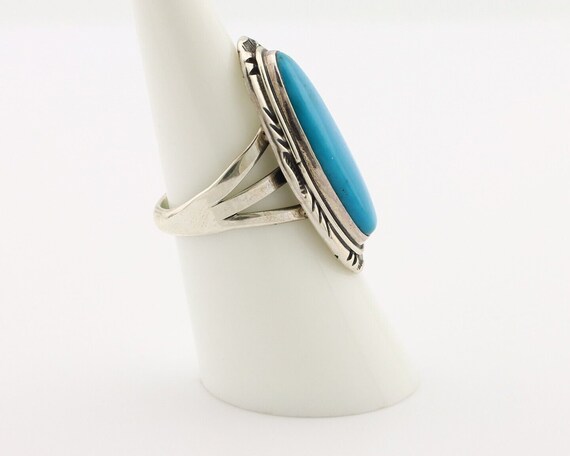 Navajo Ring 925 Silver Blue Gem Turquoise Native … - image 6