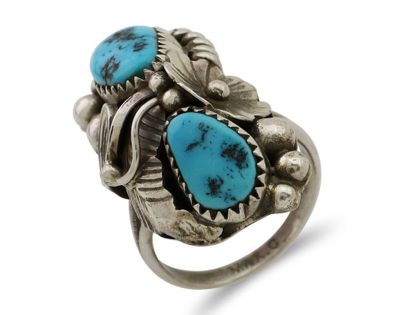 Navajo Ring 925 Silver Sleeping Beauty Turquoise … - image 1