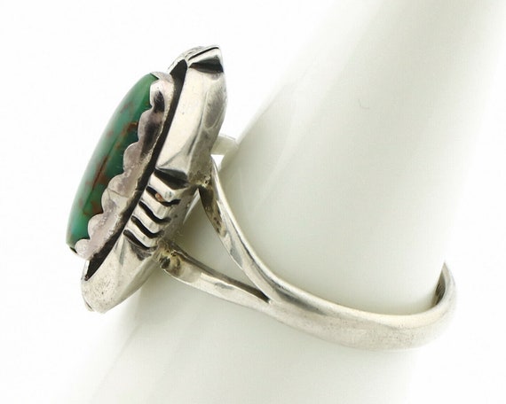 Navajo Ring .925 Silver Kingman Turquoise Handmad… - image 5