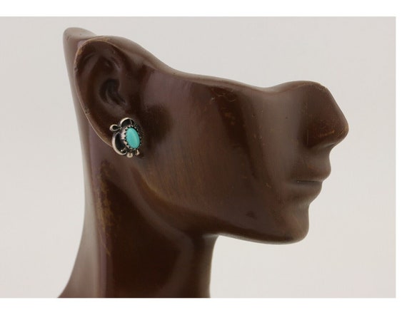 Navajo Handmade Earrings 925 Silver Natural Turqu… - image 7