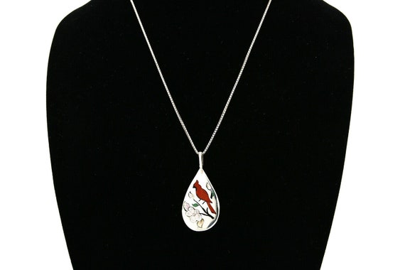 Navajo Inlaid Bird Pendant .925 Silver Handmade S… - image 7