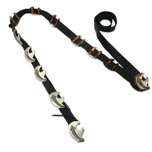 ナバホ族のコンチョベルト .925 シルバー アローベア ハンドメイド サイン入り BK C.80's