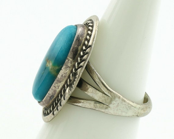 Navajo Ring .925 Silver Turquoise Signed M Begay … - image 5