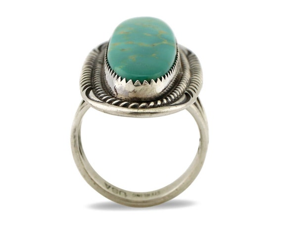 Navajo Ring 925 Silver Natural Mined Turquoise Ar… - image 3