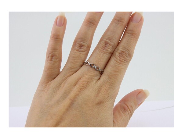 Infinity Heart Promise Ring 925 Solid Silver Size… - image 8