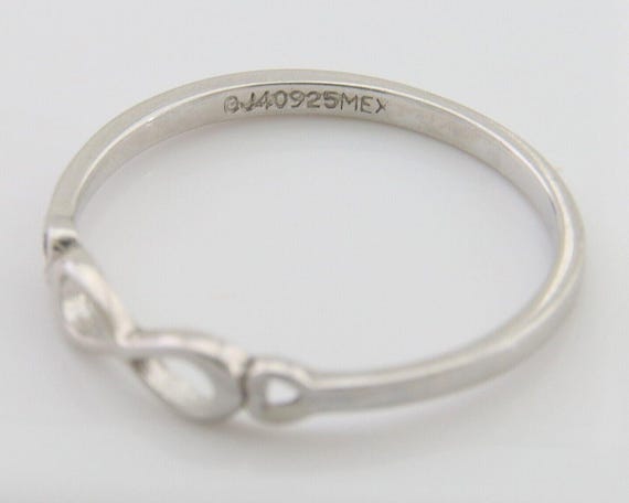 Infinity Heart Promise Ring 925 Solid Silver Size… - image 7