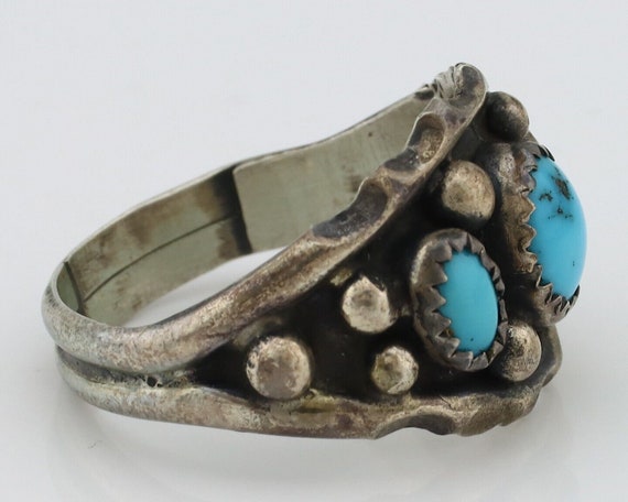 Navajo Ring 925 Silver Turquoise Artist Signed E … - image 4