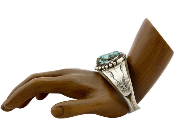 Navajo Bracelet .925 Silver Royston Turquoise Art… - image 3