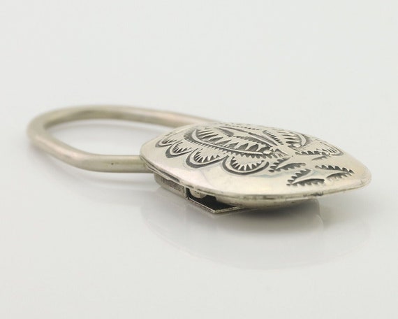 Navajo Hand Stamped Key Chain .925 Silver Handmad… - image 4
