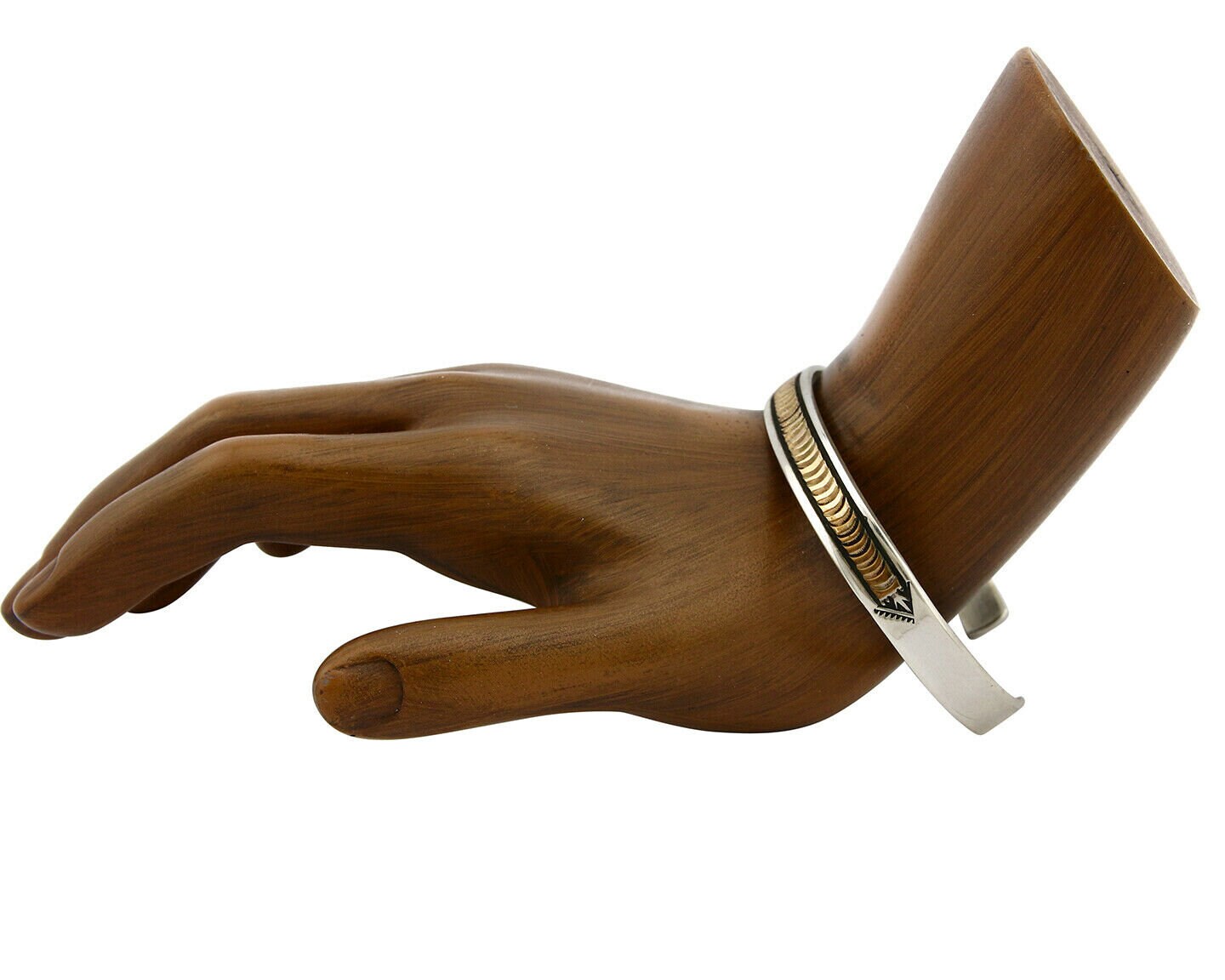 Bracelet Manchette Vintage Navajo En Argent Massif 925 - Signé H - Style Amérindien