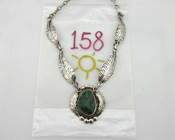 Navajo Necklace 925 Silver Blue Diamond Turquoise… - image 9