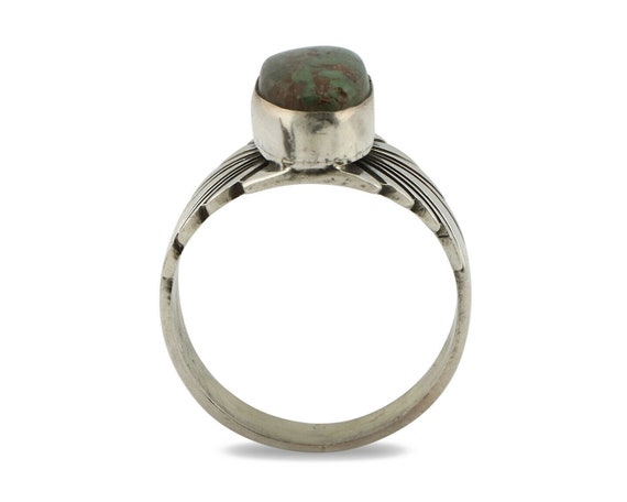 Navajo Ring .925 Silver Green Manassas Turquoise … - image 3