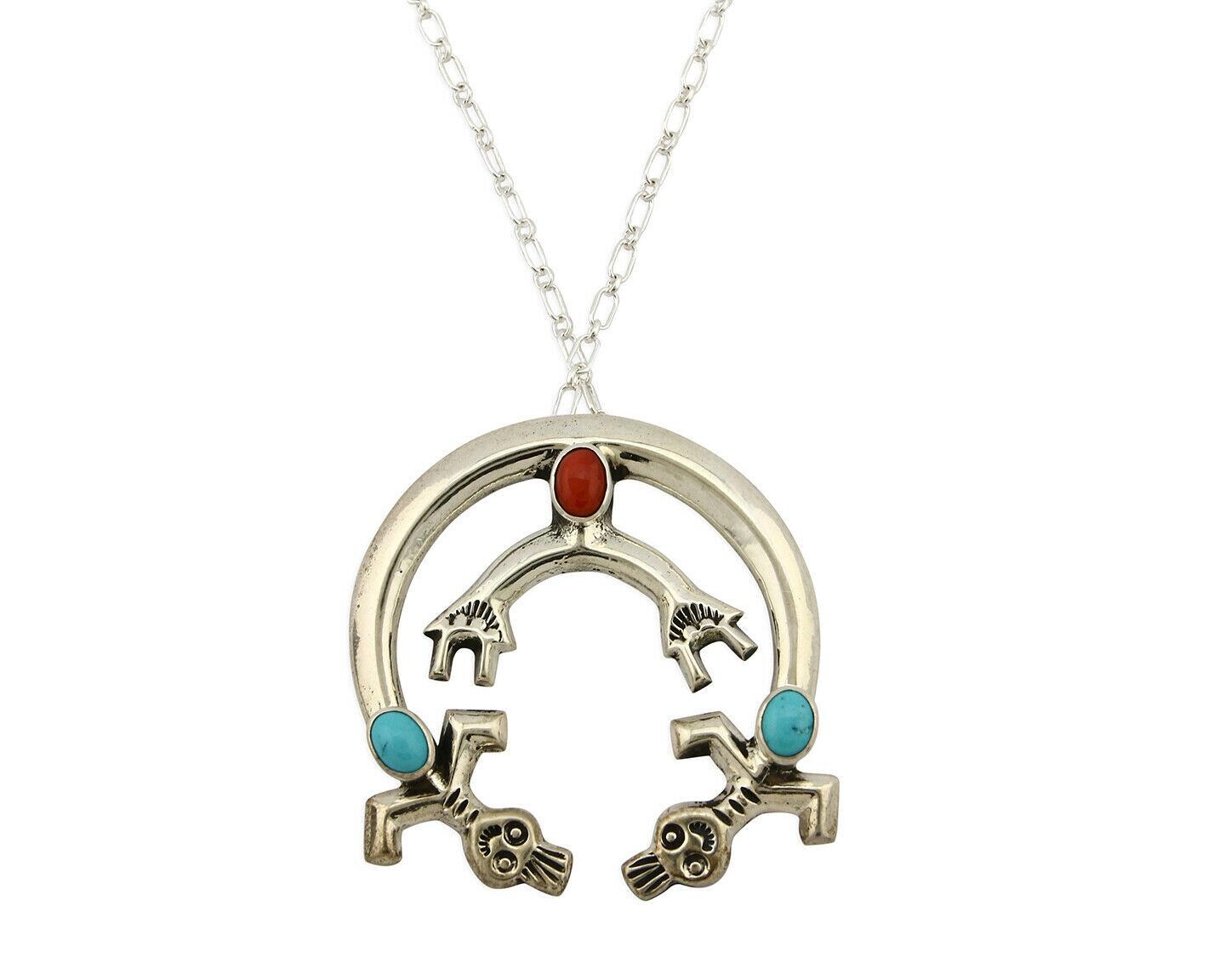 限定販売　Red Cloud作　ターコイズ　NAVAJO シルバー925 Navajo Necklace .925 Silver Natural Red Coral Turquoise Artist