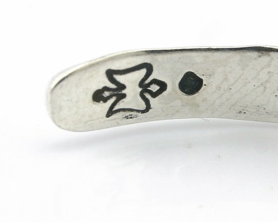 Navajo Bracelet .925 Silver Hand Stamped Arrow He… - image 8