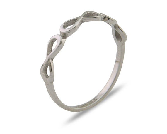 Infinity Heart Promise Ring 925 Solid Silver Size… - image 2