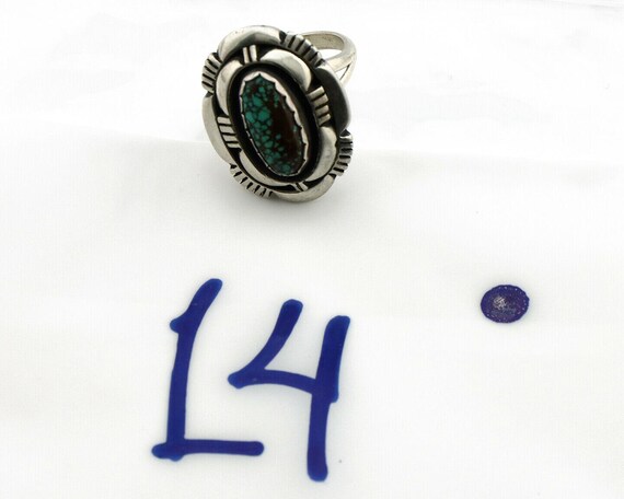 ナバホ リング .925 シルバー スパイダーウェブ ターコイズ