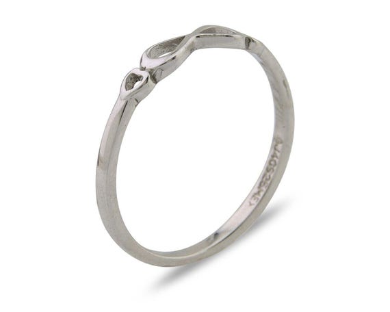 Infinity Heart Promise Ring 925 Solid Silver Size… - image 2